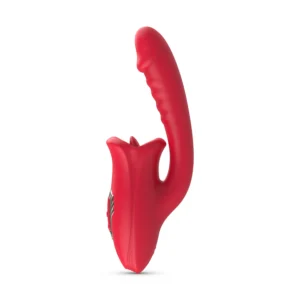 Teazers : Gode Vibrant avec Stimulateur "Léchage"