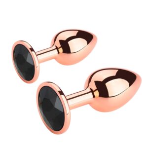 Set de 2 Plugs Fem Gem® – Rose Gold & Cristal Noir